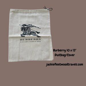 Burberry 10 x 13" Drawstring Dust Cover/Dust Travel Protection Bag